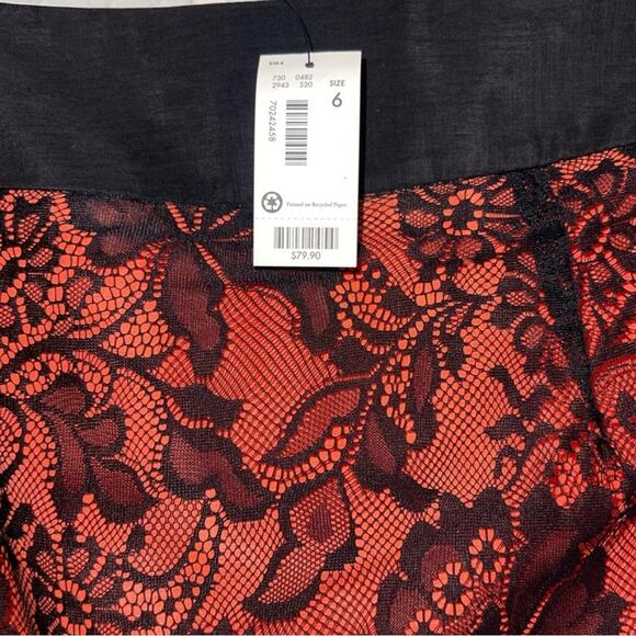 NWT! The Limited Orange with Black Lace Pencil Skirt - Size 6 - Picture 3 of 3